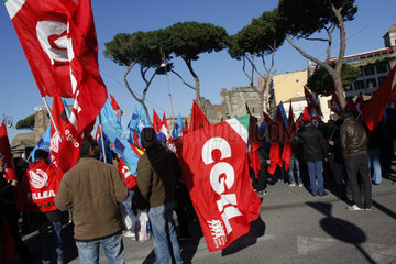 CGIL Generalstreik in Rom