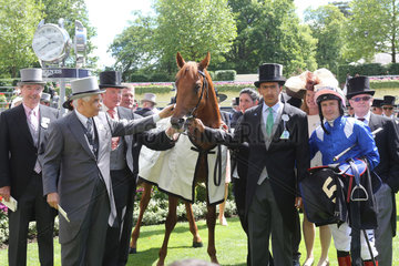 Royal Ascot  Mustajeeb with Pat Smullen and connection after winning the Jersey Stakes
