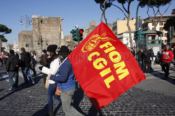 FIOM CGIL Generalstreik in Rom
