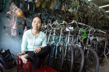 Vietnam  Fahrradgeschaeft in Hue