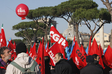 CGIL Generalstreik in Rom