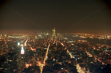 New York  USA  Manhattan bei Nacht