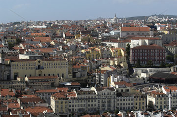 Blick vom Castelo de S.Jorge auf die Altstadt von Lissabon