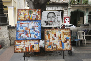 Kunstverkauf in Havanna Vieja