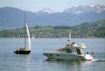 Boote auf dem Bodensee bei Arbon  Schweiz