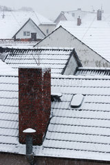 Delmenhorst  Deutschland  mit Schnee bedeckte Daecher