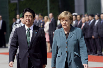 Shinzo Abe + Merkel