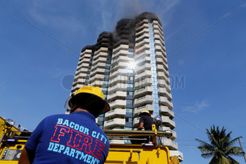 PHILIPPINE-MANILA-CONDOMINIUM BUILDING-FIRE