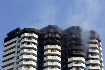 PHILIPPINE-MANILA-CONDOMINIUM BUILDING-FIRE