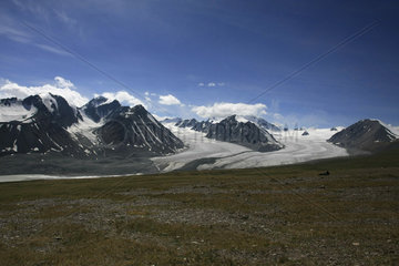 Potanin-Gletscher in der Altaigebirge in der Mongolei