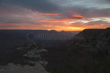 Sunset over the Grand Canyon  Arizona  USA