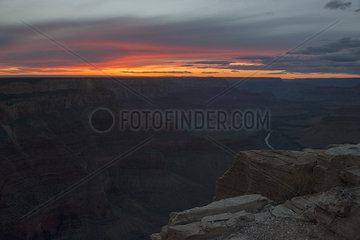 Sunset over the Grand Canyon  Arizona  USA