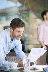 Businessman reviewing documents