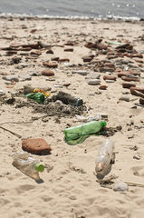 Trash washed up on beach