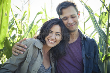 Couple relaxing together outdoors  portrait