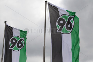 Hannover  Deutschland  Fahnen vom Fussballverein Hannover 96