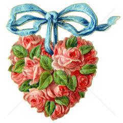 Herz aus Rosen  Liebessymbol  1895