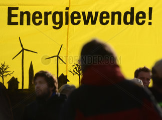 Atterwasch  Deutschland  Protestbanner mit der Aufschrift Energiewende