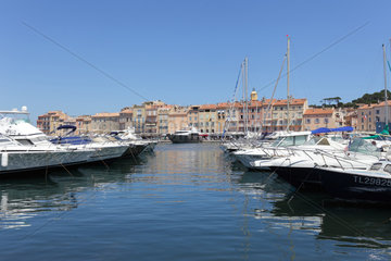 Saint Tropez  Frankreich  Yachten im Hafen von Saint Tropez an der Cote d'Azur