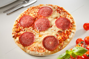 Riedlingen  Deutschland  Pizza mit Salami