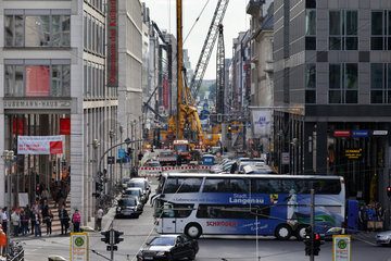 Berlin  Deutschland  die Baustelle fuer die U-Bahnstation auf der Friedrichstrasse