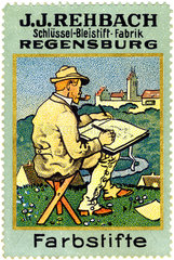 Landschaftsmaler  Werbung fuer Farbstifte  1913
