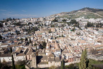 Granada  Spanien  Blick ueber Granada