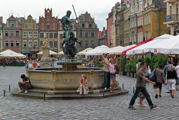 Posen  Polen  der Neptun-Brunnen auf dem Alten Markt