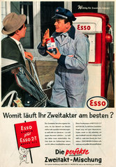 Esso Tankstelle  Werbung fuer Motoroel  1958