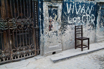Havanna  Kuba  Schriftzug -Es lebe das CDR- an einer Hauswand