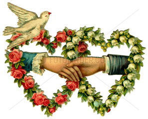 Liebessymbol  zwei Herzen  Hochzeit  1912