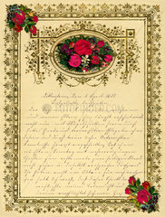 dekorativer handschriftlicher Brief  1917