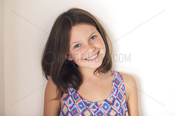Girl smiling cheerfully  portrait