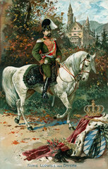Ludwig II  bayerischer Koenig  zu Pferde  um 1903