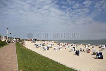 Sylt  Deutschland  Blick auf Strandpromenade und Strand der Gemeinde Hoernum