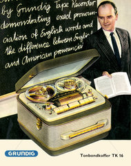 Englischunterricht mit Grundig Tonbandgeraet  1957