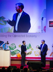 Barcelona  Spanien  Eric E. Schmidt  Verwaltungsrat von Google  auf dem GSMA Mobile World Congress 2012