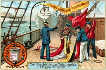 Kommunikation ueber Flaggen-Signale  1900