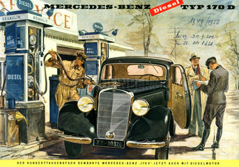 Mercedes Benz 170 D  Tankstelle  1949