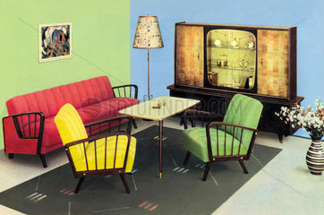 Wohnzimmer  um 1959  1960