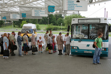 Minsk  Weissrussland  am Busbahnhof Uschodni