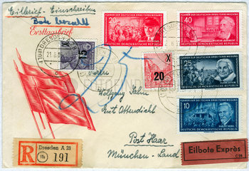 DDR Briefmarken  Ersttagsbrief  1955