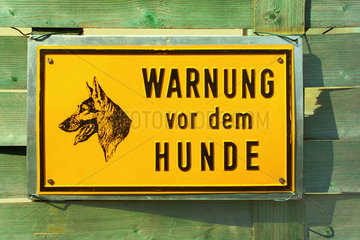 Warnung vor dem Hund  Schild