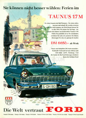 Autowerbung Ford Taunus 17 M  1958