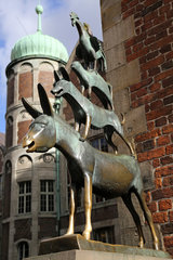 Bremen  Deutschland  die Skulptur der Bremer Stadtmusikanten