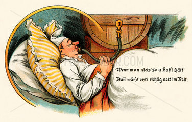 Humor  Mann beim Einschlafen  1903