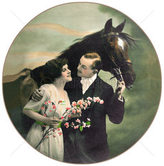 Liebespaar mit Pferd  1920