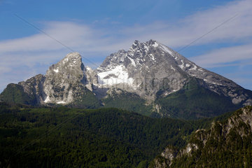 Berchtesgaden  Deutschland  Blick zum Watzmann Bergmassiv
