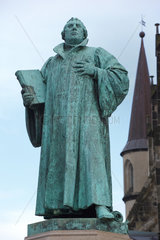 Magdeburg  Deutschland  Martin-Luther-Denkmal vor der St.-Johannis-Kirche