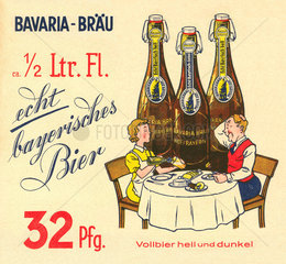 Werbung fuer bayerisches Bier  um 1930
